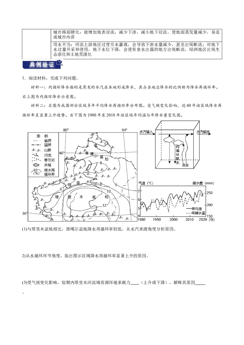 重难点04陆地水体-2024年高考地理热点&middot;重点&middot;难点专练（新高考专用）（原卷版）_9.2025地理总复习_2024年新高考资料_3.2024专项复习