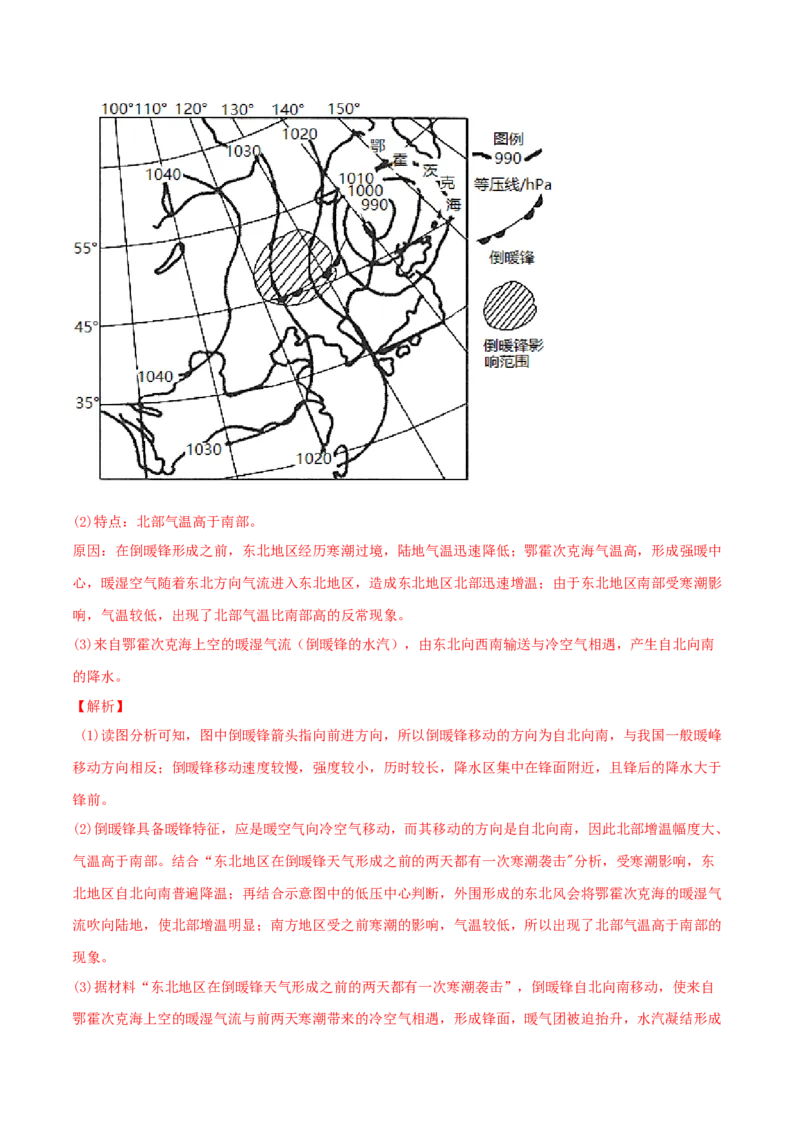 类型06常见的天气系统（解析版）_9.2025地理总复习_2023年新高考复习资料_专项复习_2023年高考地理实践力之图形绘制或填涂类题型突破（新高考）