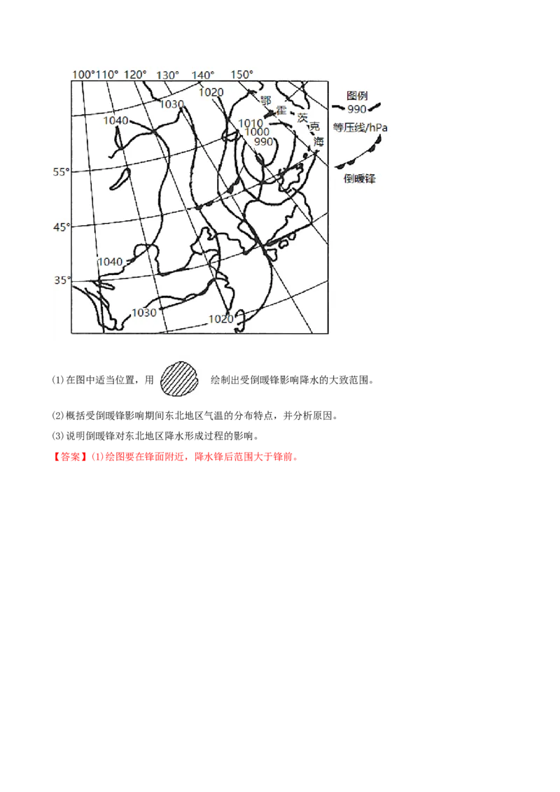 类型06常见的天气系统（解析版）_9.2025地理总复习_2023年新高考复习资料_专项复习_2023年高考地理实践力之图形绘制或填涂类题型突破（新高考）
