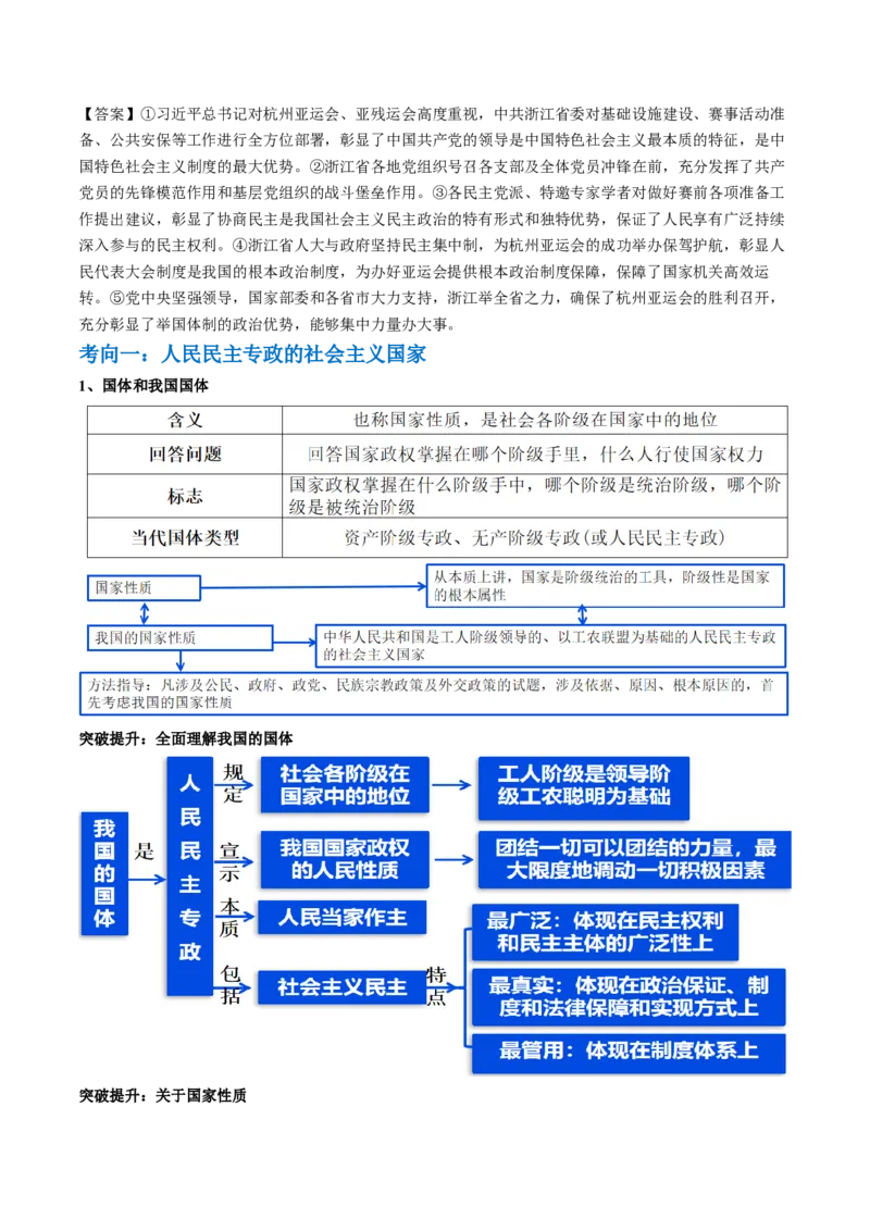 专题06人民当家作主（讲义）（原卷版）_8.2025政治总复习_2024年新高考资料_2.2024二轮复习_2024年高考政治二轮复习讲练测（新教材新高考）