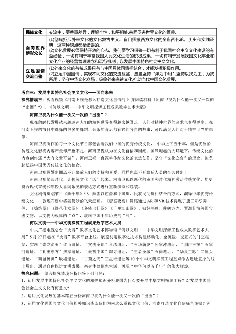 专题10文化传承与文化创新（讲义）（解析版）_8.2025政治总复习_2024年新高考资料_2.2024二轮复习_2024年高考政治二轮复习讲练测（新教材新高考）