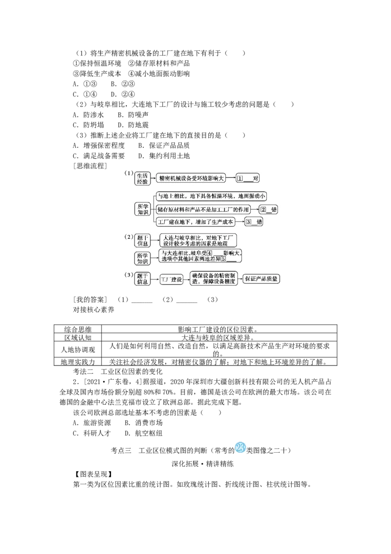 统考版2023版高三地理一轮复习第25讲工业区位因素与工业地域联系学生用书_9.2025地理总复习_赠品通用版（老高考）复习资料_一轮复习_通用版2023届高三地理一轮复习全册学案