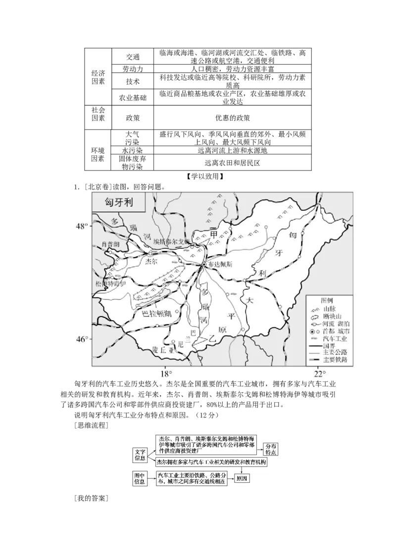统考版2023版高三地理一轮复习第25讲工业区位因素与工业地域联系学生用书_9.2025地理总复习_赠品通用版（老高考）复习资料_一轮复习_通用版2023届高三地理一轮复习全册学案