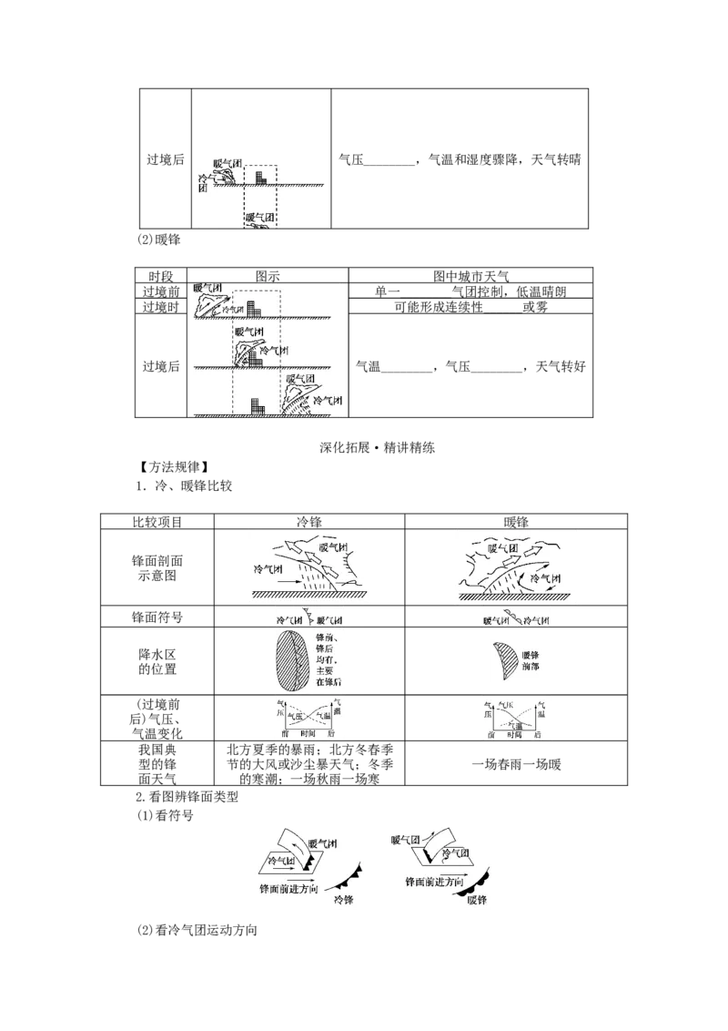 统考版2023版高三地理一轮复习第11讲常见的天气系统学生用书_9.2025地理总复习_赠品通用版（老高考）复习资料_一轮复习_通用版2023届高三地理一轮复习全册学案