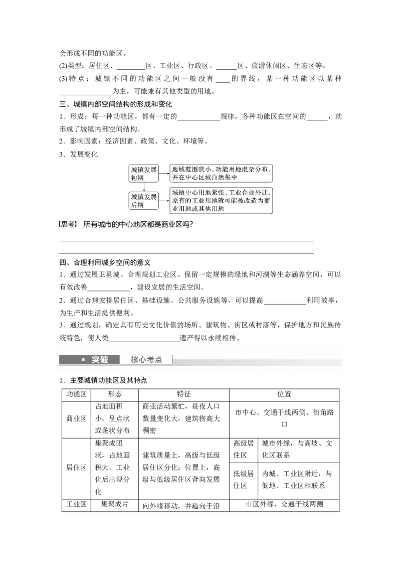 第二部分　第二章　课时45　乡村和城镇空间结构_9.2025地理总复习_2024年新高考资料_1.2024一轮复习_2024年高考地理一轮复习讲义（新人教版）_学生版在此文件夹_大一轮复习讲义
