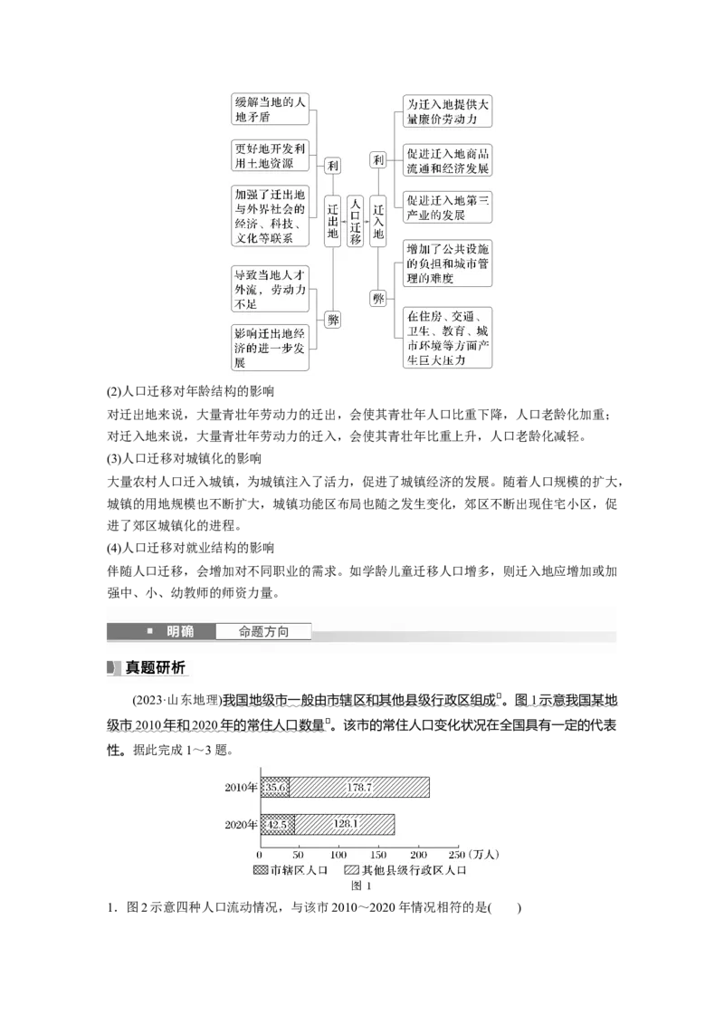第二部分第一章课时42　人口迁移_9.2025地理总复习_2025年新高考资料_一轮复习_2025高考大一轮复习讲义+练习（完结）_2025高考大一轮复习地理（湘教版）_大一轮复习讲义
