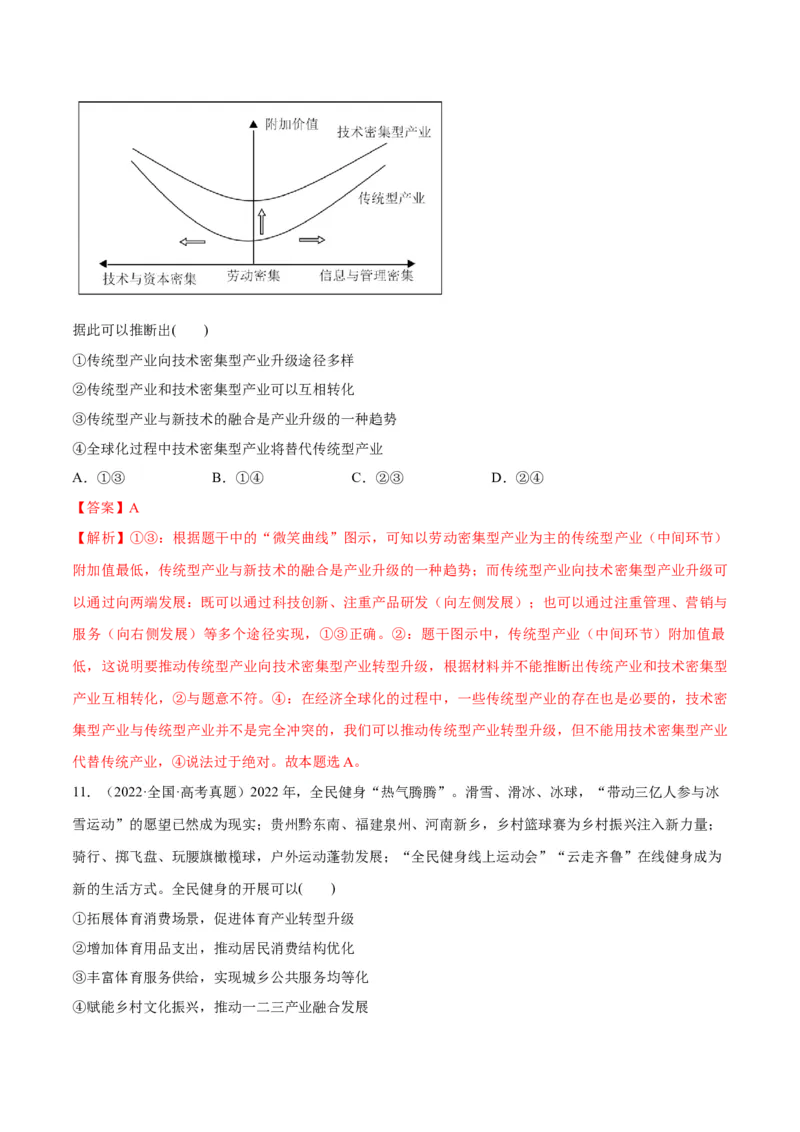 专题05经济篇&mdash;&mdash;推动高质量发展（分层练）（解析版）_8.2025政治总复习_2024年新高考资料_2.2024二轮复习