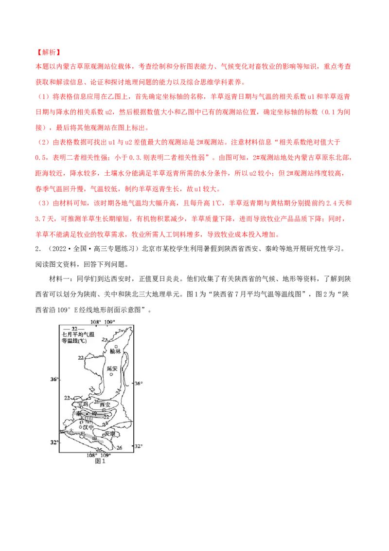 类型11植被与土壤（解析版）_9.2025地理总复习_2023年新高考复习资料_专项复习_2023年高考地理实践力之图形绘制或填涂类题型突破（新高考）