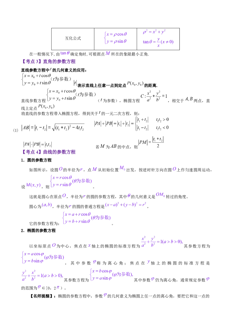 专题11极坐标与参数方程（解析版）_2.2025数学总复习_赠品通用版（老高考）复习资料_二轮复习_高频考点解密2023年高考数学二轮复习讲义+分层训练（全国通用）