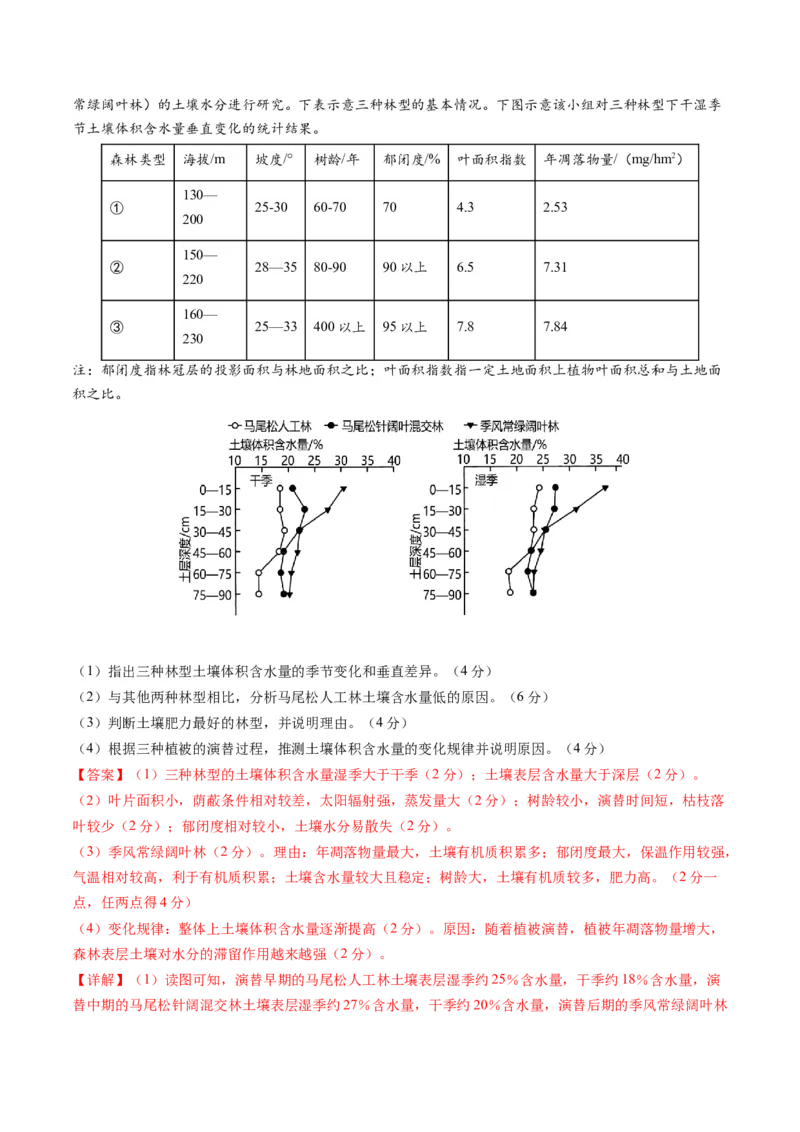 自然地理（通关卷二）（解析版）_9.2025地理总复习_2024年新高考资料_1.2024一轮复习_2024年高考地理一轮复习讲练测（新教材新高考）