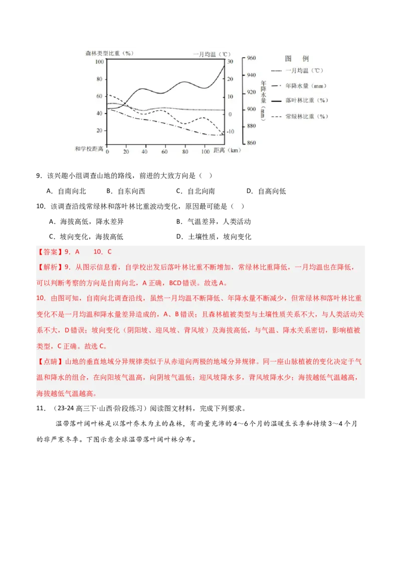 考点巩固卷09自然地理环境的整体性与差异性-2025年高考地理一轮复习考点通关卷（新高考通用）（解析版）_9.2025地理总复习_2025年新高考资料_一轮复习