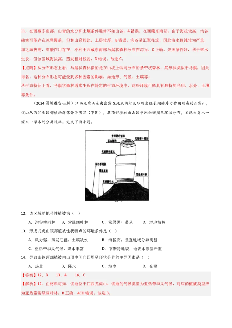 考点巩固卷09自然地理环境的整体性与差异性-2025年高考地理一轮复习考点通关卷（新高考通用）（解析版）_9.2025地理总复习_2025年新高考资料_一轮复习
