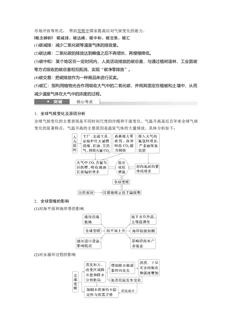 第四部分第三章课时74　碳排放与国际减排合作_9.2025地理总复习_2025年新高考资料_一轮复习_2025高考大一轮复习讲义+练习（完结）_2025高考大一轮复习地理（湘教版）