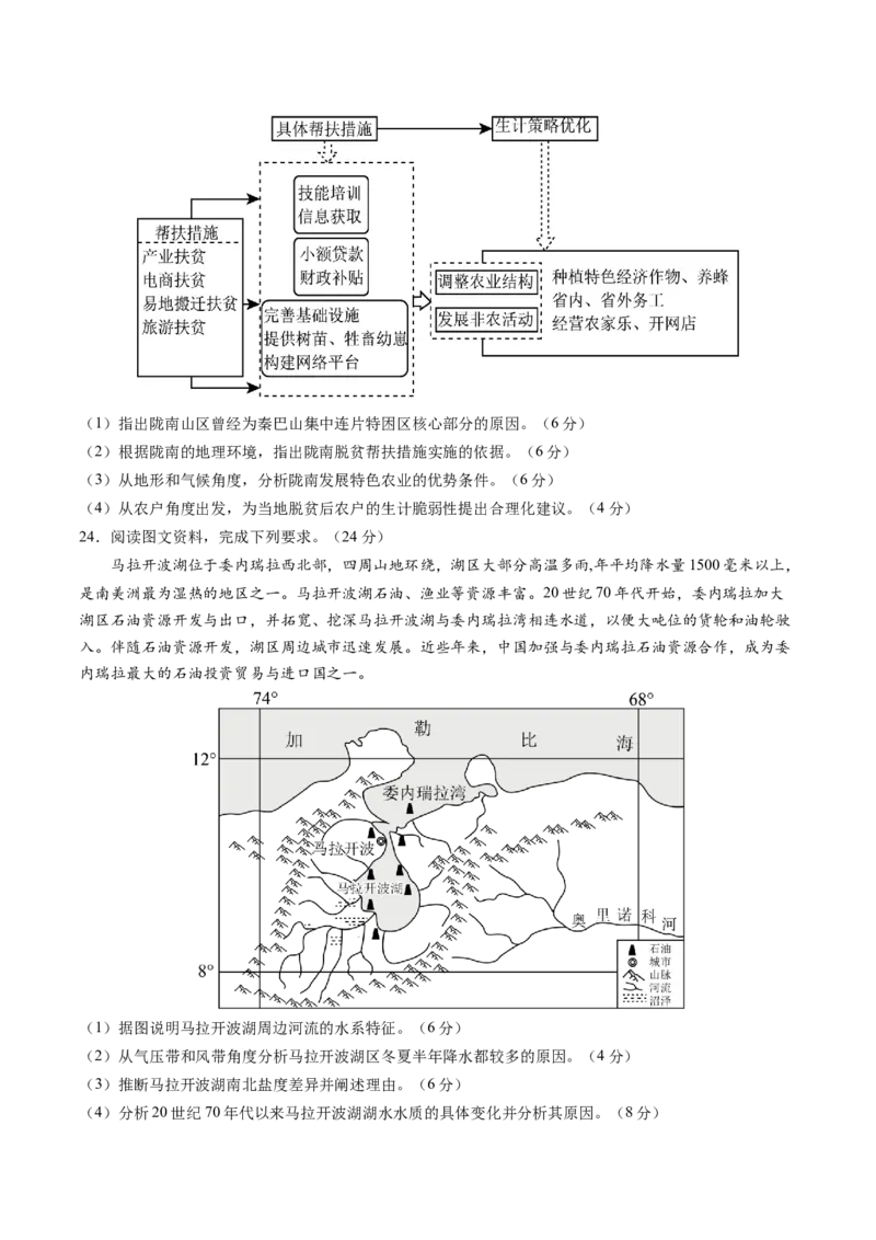 黄金卷01（全国卷老教材）-赢在高考&middot;黄金8卷备战2024年高考地理模拟卷（全国卷专用）（原卷版）_9.2025地理总复习_2024年新高考资料_4.2024高考模拟预测试卷