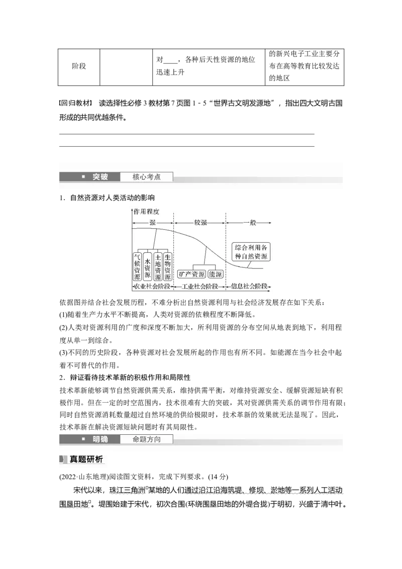 第四部分第一章课时67　自然资源与人类活动_9.2025地理总复习_2025年新高考资料_一轮复习_2025高考大一轮复习讲义+练习（完结）_2025高考大一轮复习地理（湘教版）_大一轮复习讲义