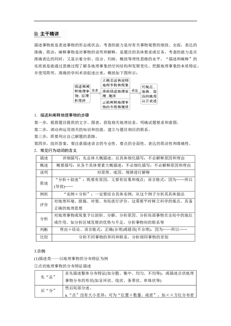 第二部分　专题12　描述和阐释地理事物_9.2025地理总复习_2025年新高考资料_二轮复习_2025年高考地理二轮复习讲义+专题强化练（学生版）_复习讲义