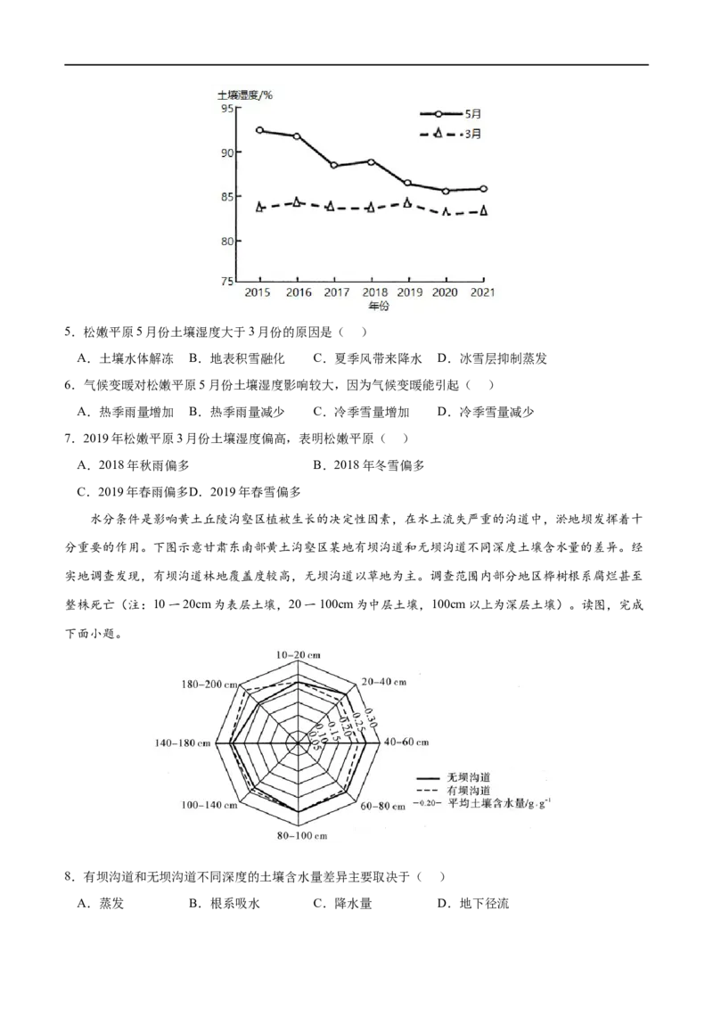 考点02土壤-2023年高考地理一轮复习小题多维练（原卷版）_9.2025地理总复习_2023年新高考复习资料_一轮复习_2023年高考地理一轮复习小题多维练（新高考专用）_植被与土壤
