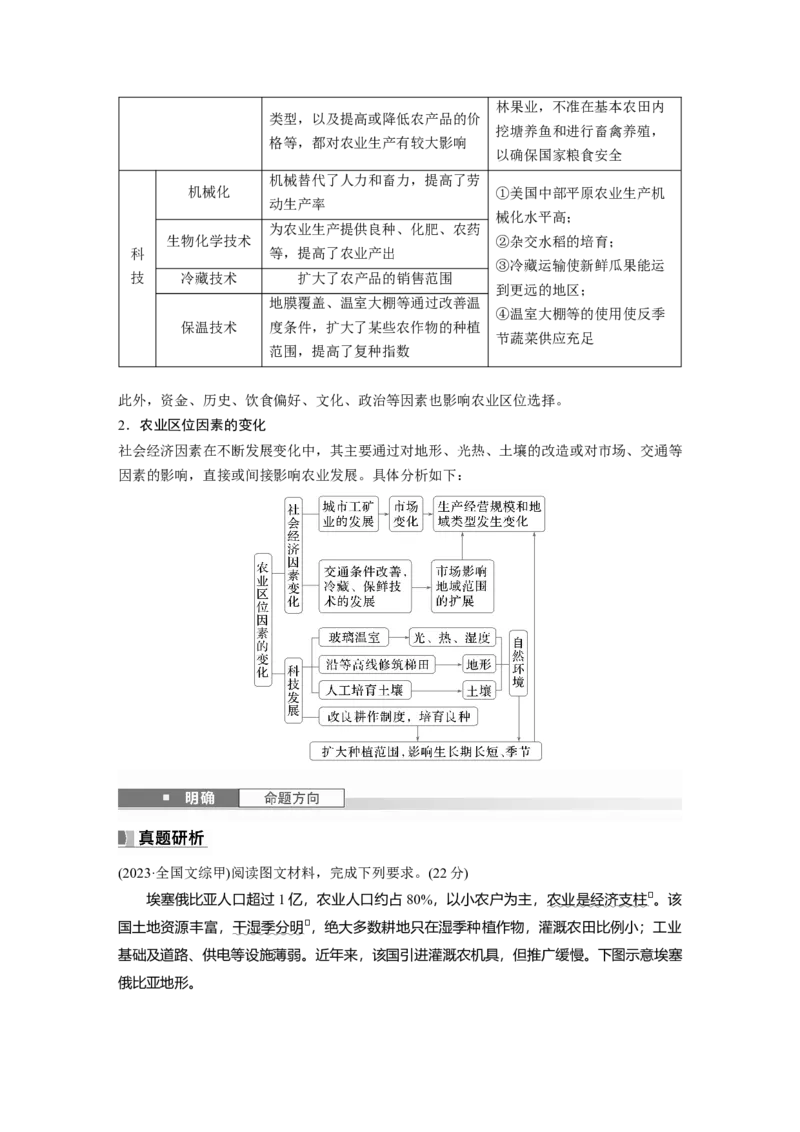 第二部分第三章第1讲课时47　农业区位因素_9.2025地理总复习_2025年新高考资料_一轮复习_2025高考大一轮复习讲义+练习（完结）_2025高考大一轮复习地理（湘教版）