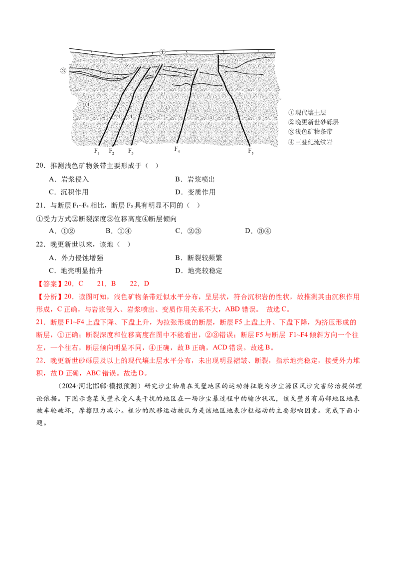 第五章地表形态的塑造（测试）（解析版）_9.2025地理总复习_2025年新高考资料_一轮复习_2025年高考地理一轮复习讲练测（新教材新高考）