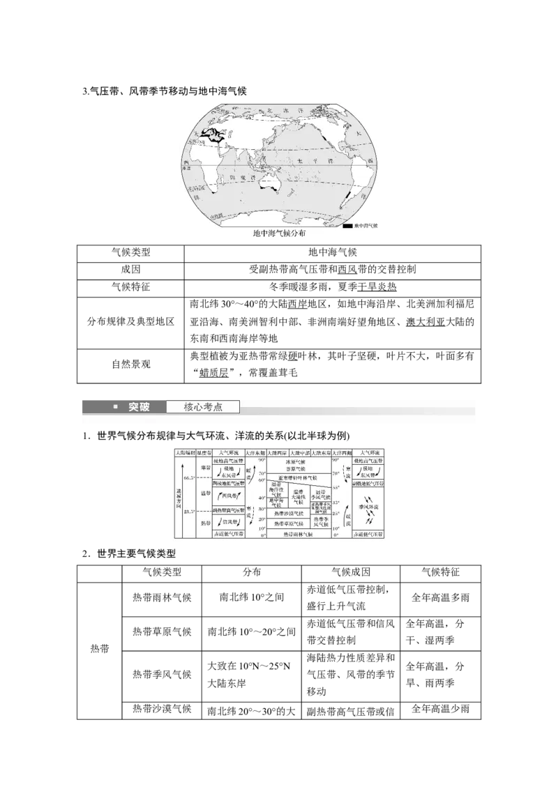 第一部分第四章第2讲课时26　世界主要气候类型_9.2025地理总复习_2025年新高考资料_一轮复习_2025高考大一轮复习讲义+练习（完结）_2025高考大一轮复习地理（湘教版）