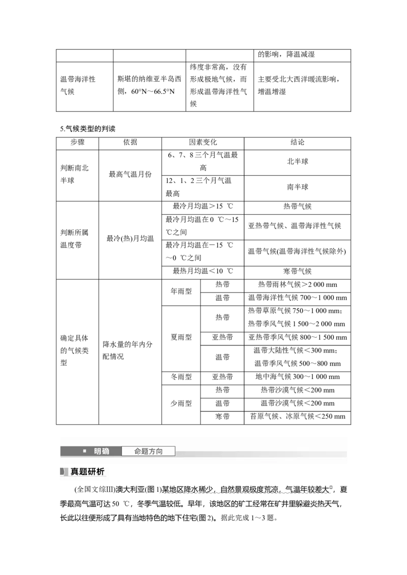 第一部分第四章第2讲课时26　世界主要气候类型_9.2025地理总复习_2025年新高考资料_一轮复习_2025高考大一轮复习讲义+练习（完结）_2025高考大一轮复习地理（湘教版）