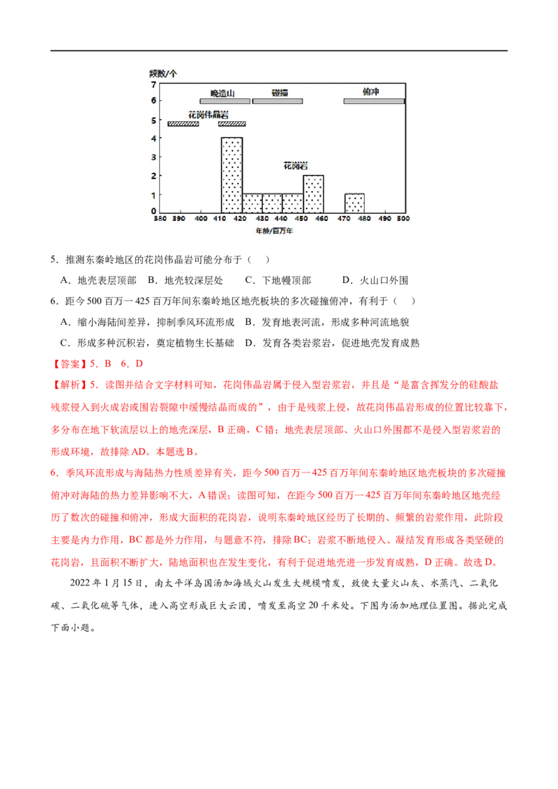 考点02构造地貌的形成-2023年高考地理一轮复习小题多维练（解析版）_9.2025地理总复习_2023年新高考复习资料_一轮复习_2023年高考地理一轮复习小题多维练（新高考专用）_地表形态的塑造