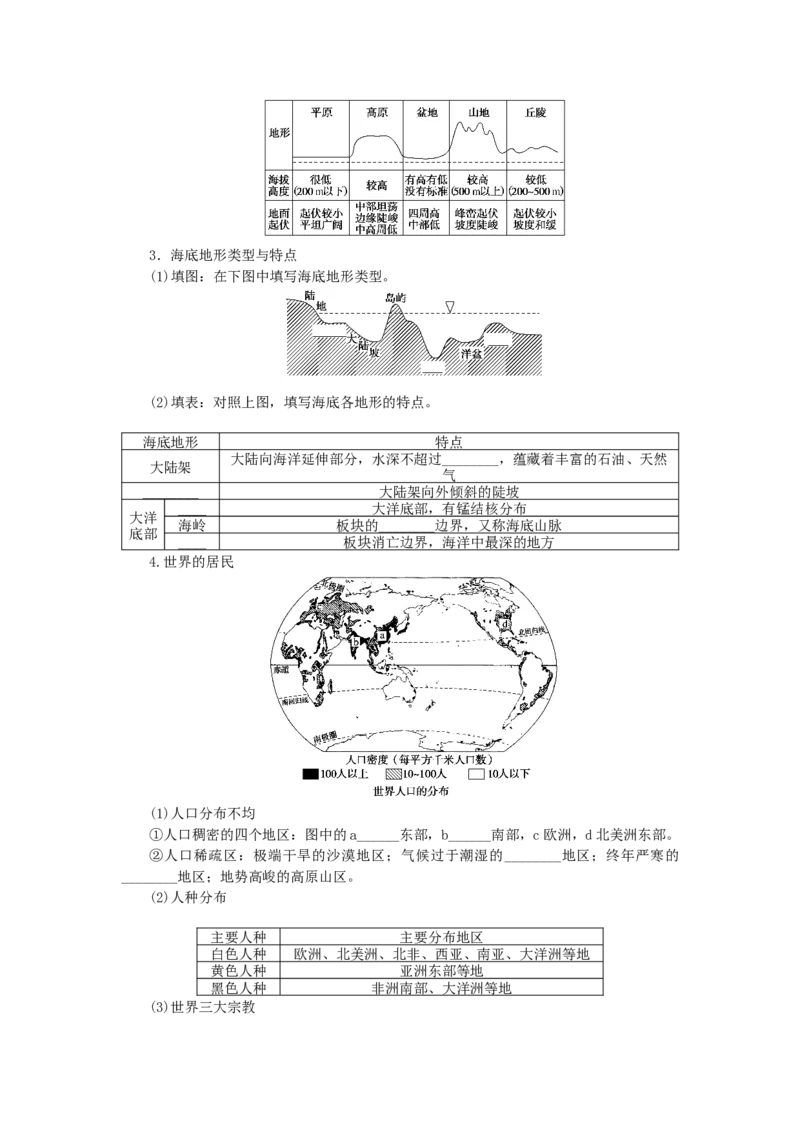 统考版2023版高三地理一轮复习第37讲世界地理概况学生用书_9.2025地理总复习_赠品通用版（老高考）复习资料_一轮复习_通用版2023届高三地理一轮复习全册学案