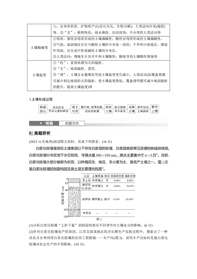 第一部分第六章第1讲课时35　土壤的形成_9.2025地理总复习_2025年新高考资料_一轮复习_2025高考大一轮复习讲义+练习（完结）_2025高考大一轮复习地理（湘教版）