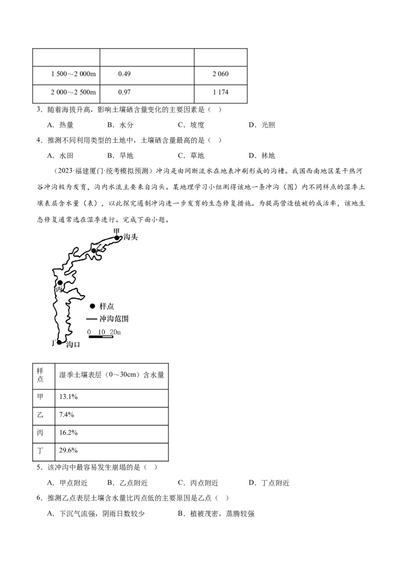 考点巩固卷06自然环境整体性与差异性-2024年高考地理一轮复习考点通关卷（新高考通用）（原卷版）_9.2025地理总复习_2024年新高考资料_1.2024一轮复习