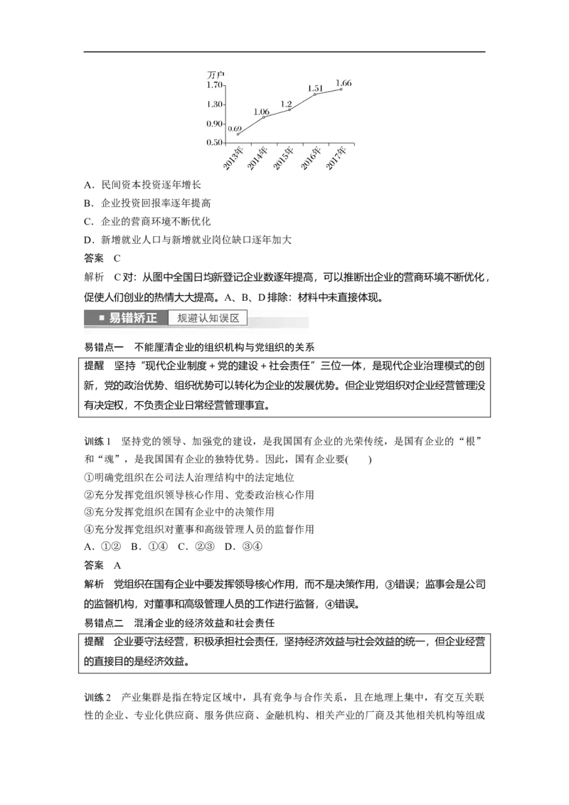 2023年高考政治一轮复习（全国版）第2单元第5课课时1企业及其经营_8.2025政治总复习_赠品通用版（老高考）复习资料_一轮复习_2023年高考政治一轮复习讲义+课件（全国版）