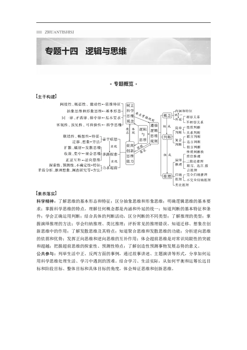 2023年高考政治二轮复习（新高考版）专题14　课时1　树立科学思维观念　提高创新思维能力_8.2025政治总复习_2023年新高考资料_二轮复习_2023年高考政治二轮复习讲义+课件（新高考版）