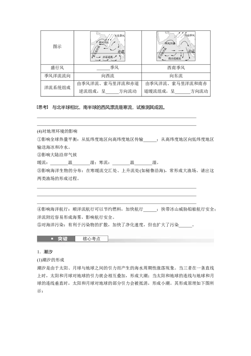 第四章　课时24　海水的运动_9.2025地理总复习_2025年新高考资料_一轮复习_2025高考大一轮复习讲义+练习（完结）_2025高考大一轮复习地理（人教版）_2025大一轮复习讲义_第一部分　自然地理