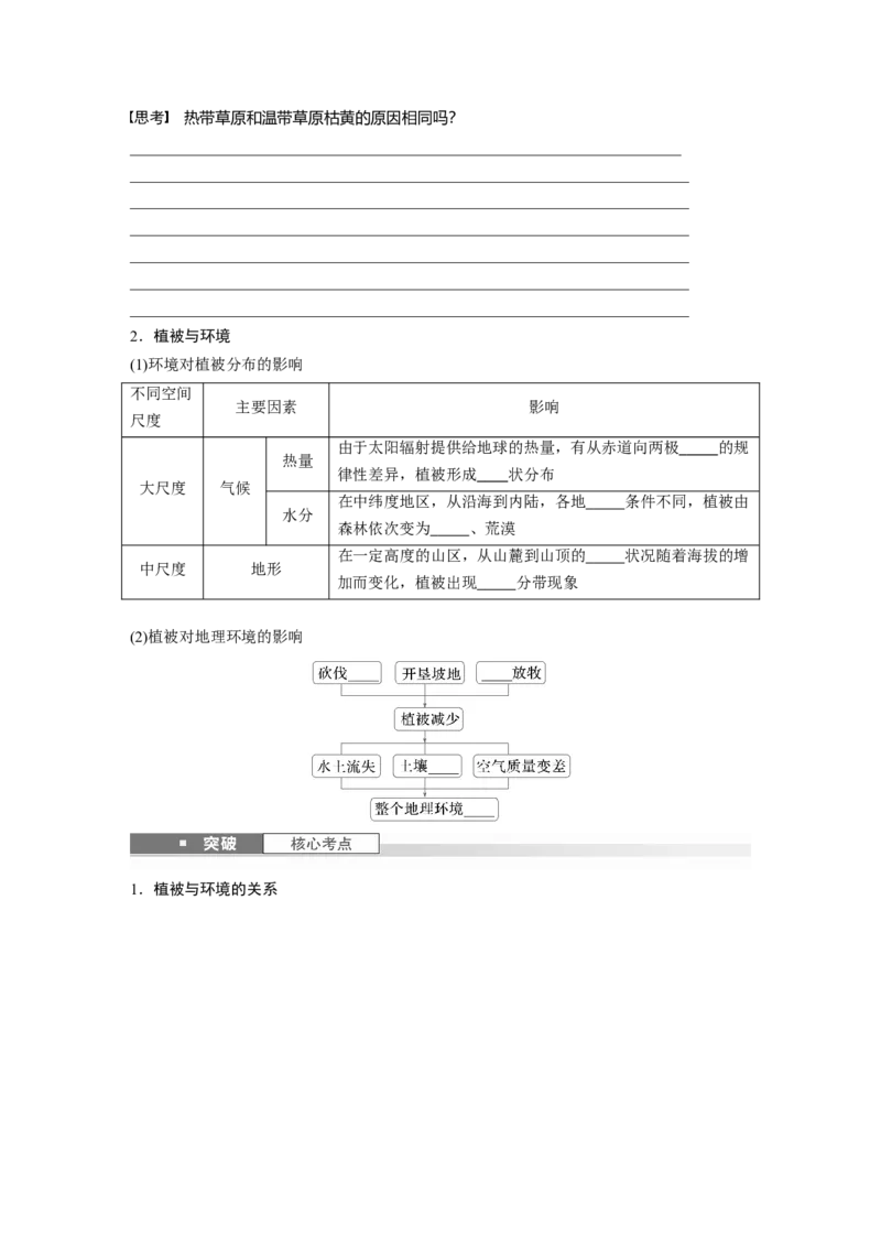 第一部分第六章第1讲课时34　主要植被与自然环境_9.2025地理总复习_2025年新高考资料_一轮复习_2025高考大一轮复习讲义+练习（完结）_2025高考大一轮复习地理（湘教版）_大一轮复习讲义