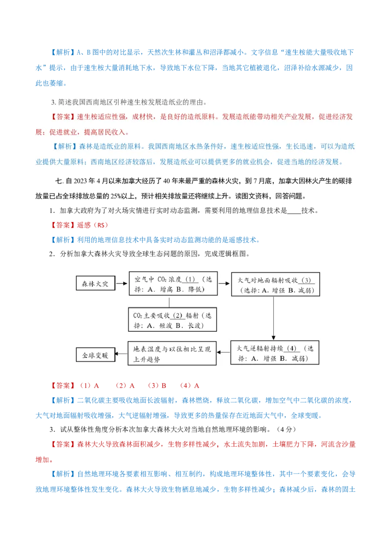 重难点14生物圈与环境、人类-2024年高考地理热点&middot;重点&middot;难点专练（上海新高考专用）（解析版）_9.2025地理总复习_2024年新高考资料_3.2024专项复习