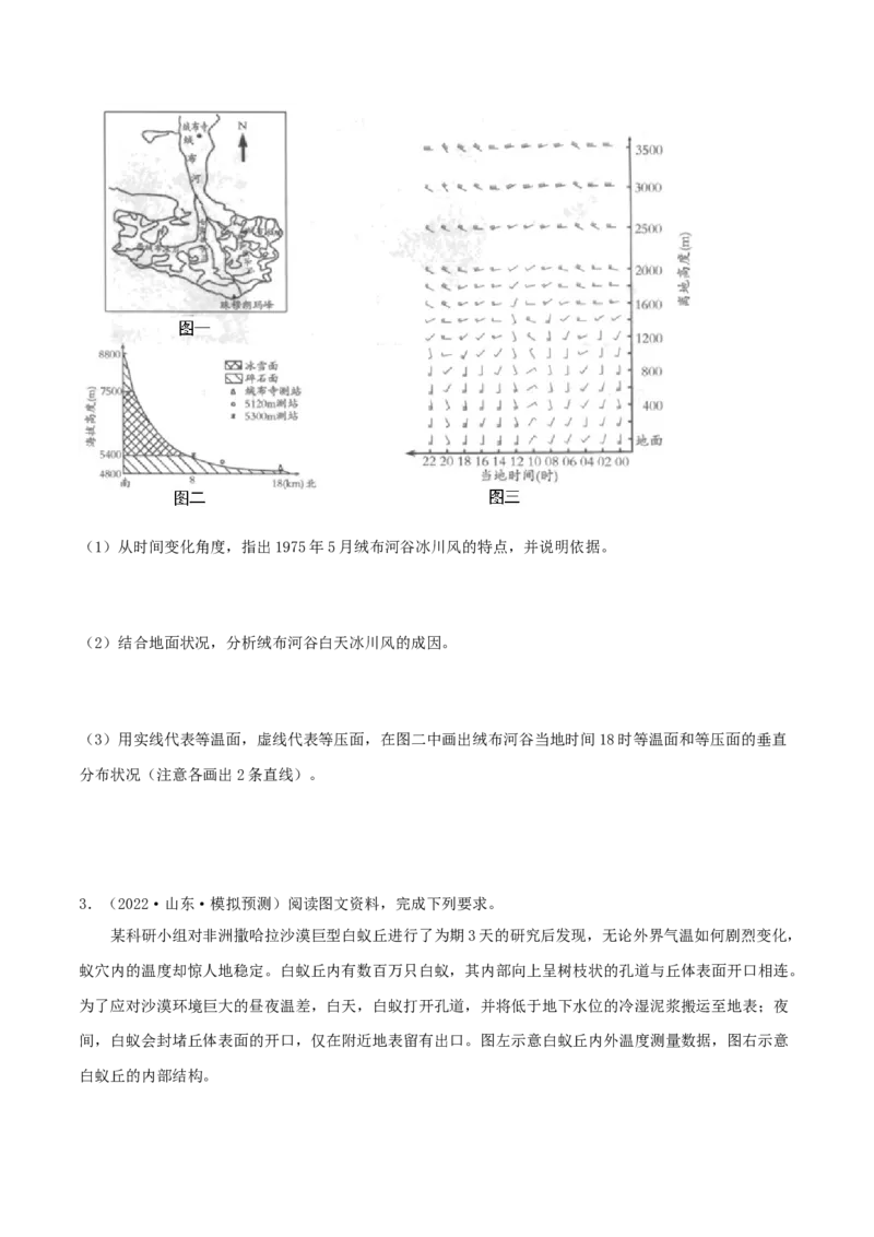类型05热力环流和大气的水平运动（原卷版）_9.2025地理总复习_2023年新高考复习资料_专项复习_2023年高考地理实践力之图形绘制或填涂类题型突破（新高考）
