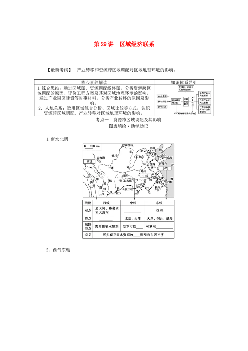统考版2023版高三地理一轮复习第29讲区域经济联系学生用书_9.2025地理总复习_赠品通用版（老高考）复习资料_一轮复习_通用版2023届高三地理一轮复习全册学案