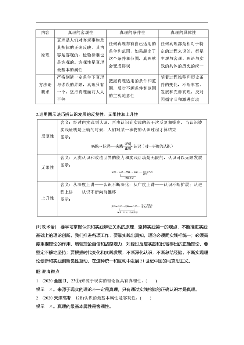 2023年高考政治二轮复习（全国版）专题10　课时2　辩证唯物主义认识论_8.2025政治总复习_赠品通用版（老高考）复习资料_二轮复习_2023年高考政治二轮复习讲义+课件（全国版）