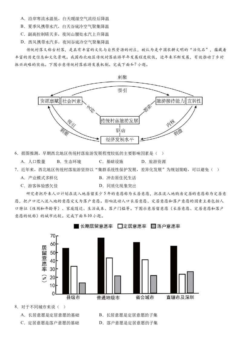 高考考前抢分模拟卷（16+4）（原卷版）_9.2025地理总复习_2024年新高考资料_5.2024三轮冲刺_备战2024年高考地理抢分秘籍（新高考专用）321831113