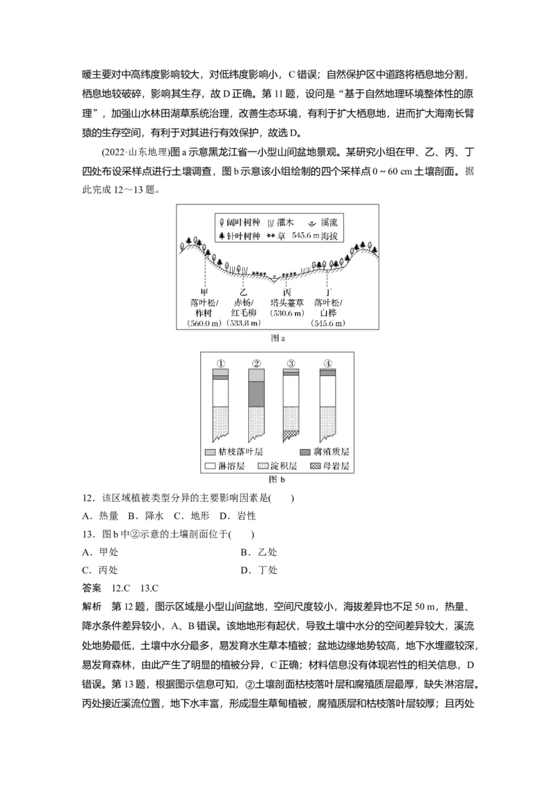 第六章　第1讲　真题专练_9.2025地理总复习_2025年新高考资料_一轮复习_2025高考大一轮复习讲义+练习（完结）_2025高考大一轮复习地理（人教版）_配套Word版文档第一部分第三～七章