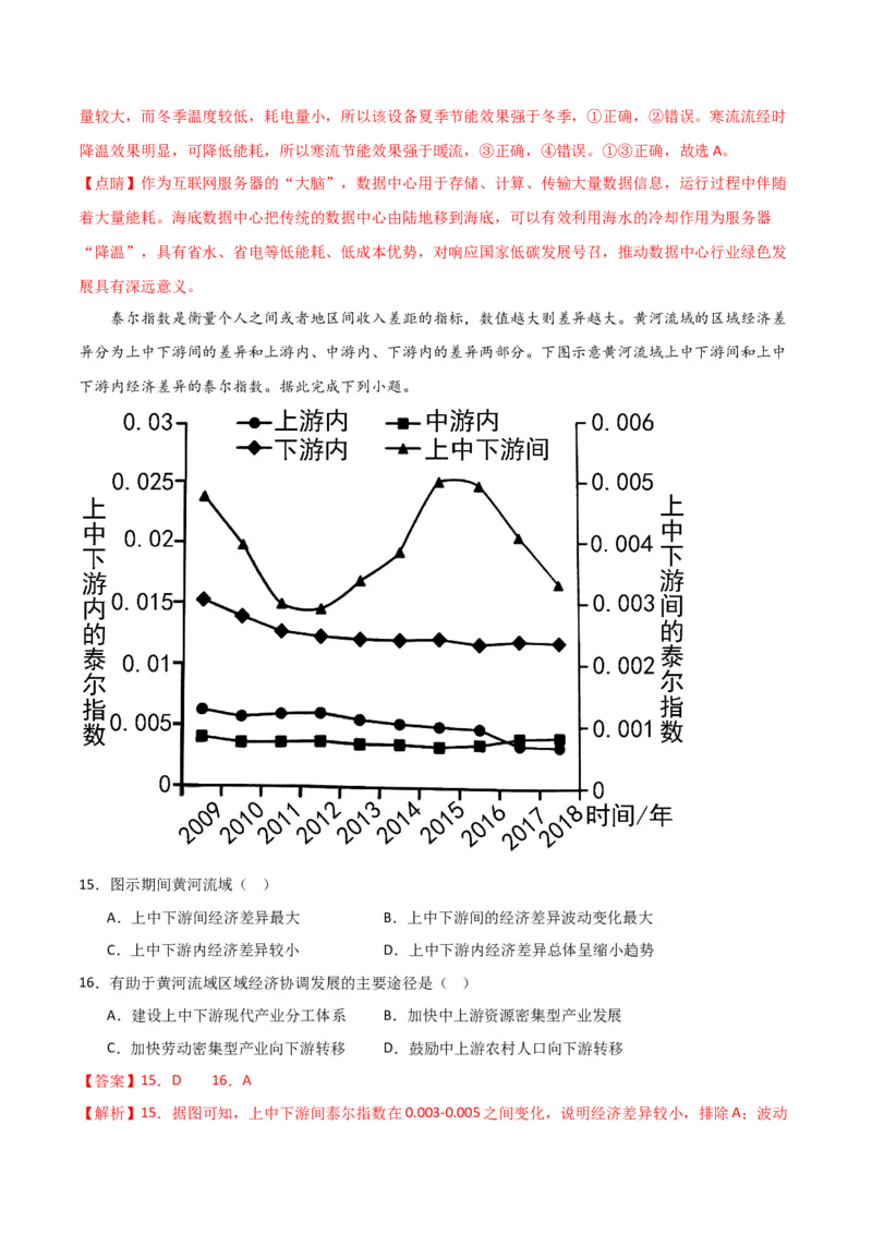 重难点12区域产业的创新与发展-2024年高考地理热点&middot;重点&middot;难点专练（新高考专用）（解析版）_9.2025地理总复习_2024年新高考资料_3.2024专项复习