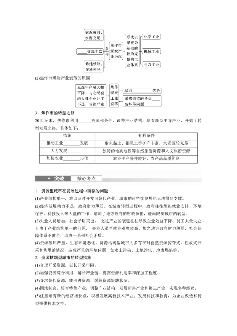 第三部分　第二章　课时62　资源枯竭型城市的转型发展_9.2025地理总复习_2024年新高考资料_1.2024一轮复习_2024年高考地理一轮复习讲义（新人教版）_学生版在此文件夹_大一轮复习讲义