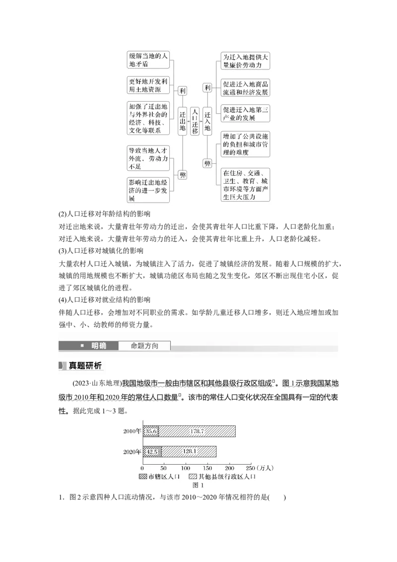 第二部分第一章课时42　人口迁移_9.2025地理总复习_2025年新高考资料_一轮复习_2025高考大一轮复习讲义+练习（完结）_2025高考大一轮复习地理（湘教版）_配套Word版文档第二部分