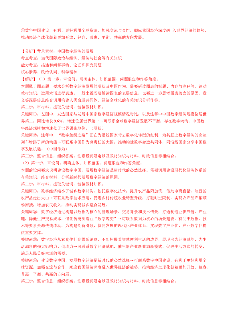 专题06&ldquo;图表类&rdquo;主观题(解析版)_8.2025政治总复习_2024年新高考资料_2.2024二轮复习_2024年高考政治二轮热点题型归纳与变式演练（新高考通用）