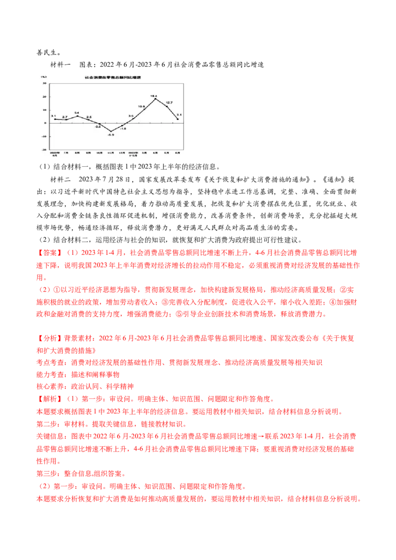 专题06&ldquo;图表类&rdquo;主观题(解析版)_8.2025政治总复习_2024年新高考资料_2.2024二轮复习_2024年高考政治二轮热点题型归纳与变式演练（新高考通用）