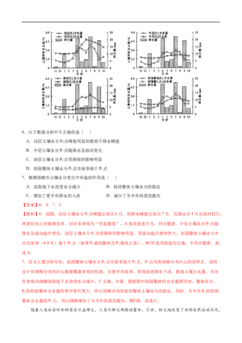 考点01水循环-2023年高考地理一轮复习小题多维练（解析版）_9.2025地理总复习_2023年新高考复习资料_一轮复习_2023年高考地理一轮复习小题多维练（新高考专用）_地球上的水