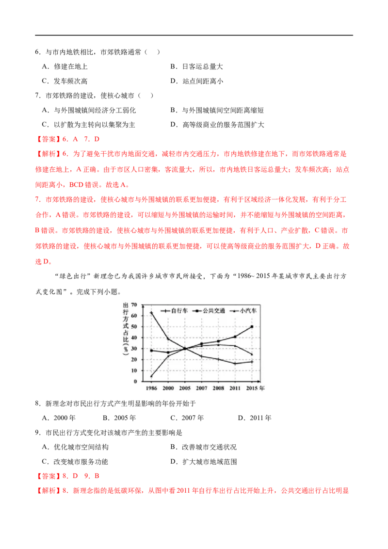 考点01区域发展对交通运输布局的影响-2023年高考地理一轮复习小题多维练（解析版）_9.2025地理总复习_2023年新高考复习资料_一轮复习_2023年高考地理一轮复习小题多维练（新高考专用）