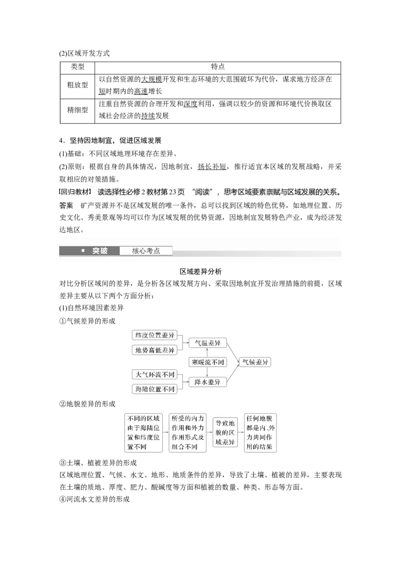 第三部分第一章课时57　区域发展差异与因地制宜_9.2025地理总复习_2025年新高考资料_一轮复习_2025高考大一轮复习讲义+练习（完结）_2025高考大一轮复习地理（湘教版）