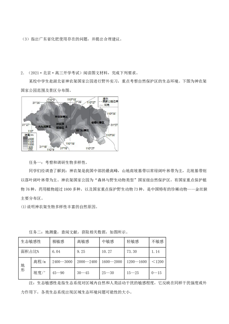 类型21资源、环境与国家安全（原卷版）_9.2025地理总复习_2023年新高考复习资料_专项复习_2023年高考地理实践力之图形绘制或填涂类题型突破（新高考）