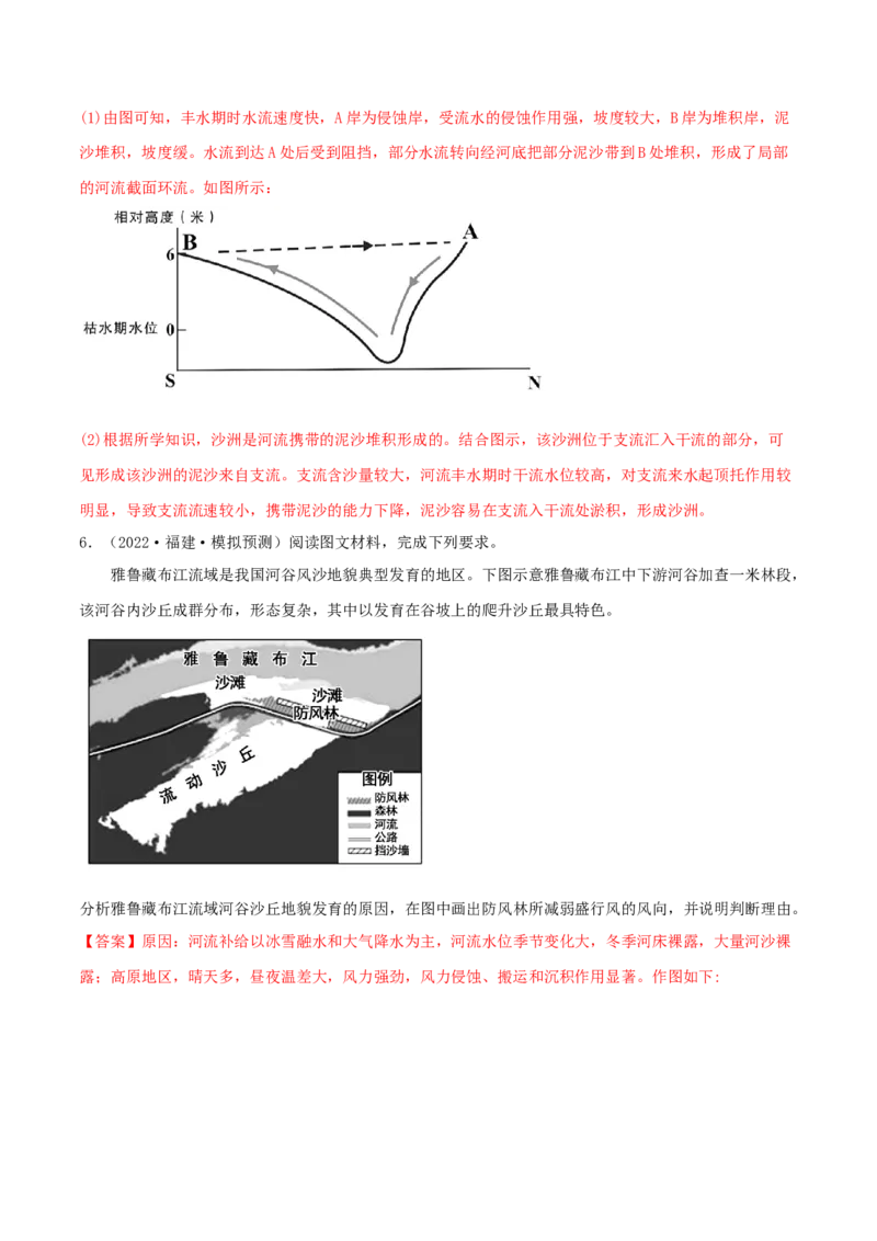 类型10地貌的形成、塑造与观察（解析版）_9.2025地理总复习_2023年新高考复习资料_专项复习_2023年高考地理实践力之图形绘制或填涂类题型突破（新高考）
