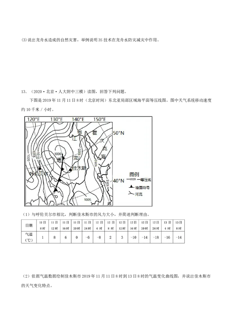 类型06常见的天气系统（原卷版）_9.2025地理总复习_2023年新高考复习资料_专项复习_2023年高考地理实践力之图形绘制或填涂类题型突破（新高考）